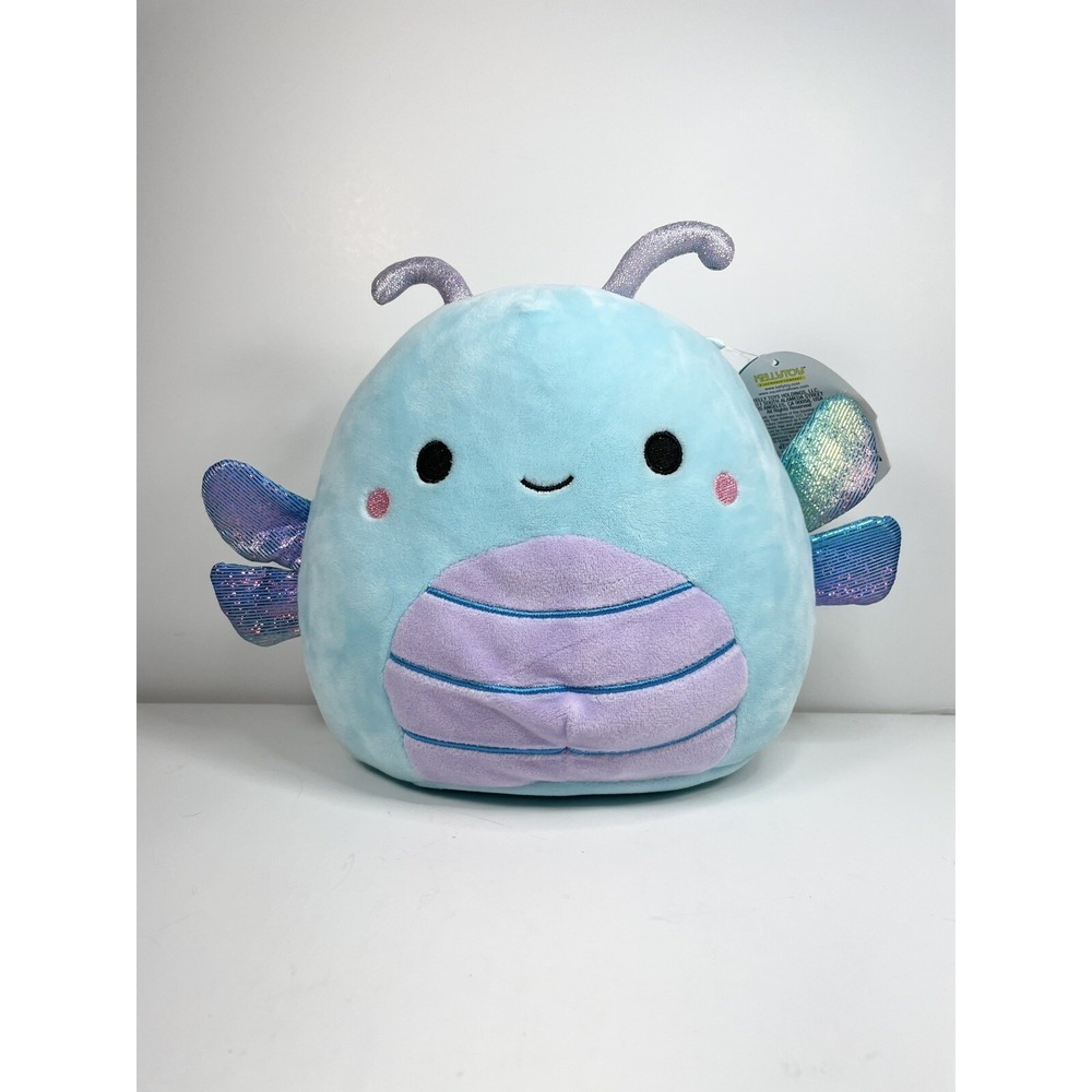 Squishmallows Heather 8" lightning bug NWT Blue Purple Shiny Wings